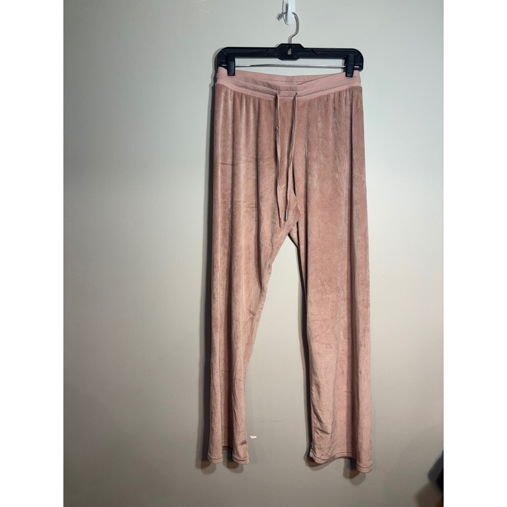 Juicy Couture Pink Velour Rhinestone Longe Pants Womens Small Y2K Sleepwear